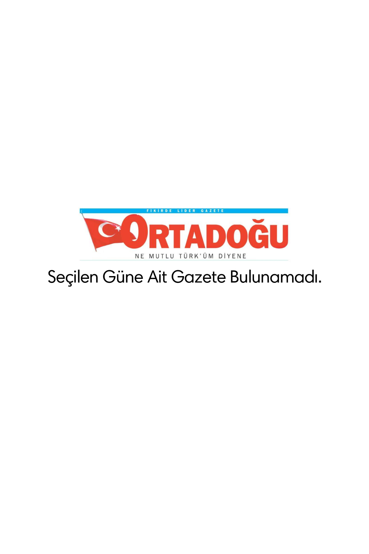 Ortadoğu Gazetesi Manşeti