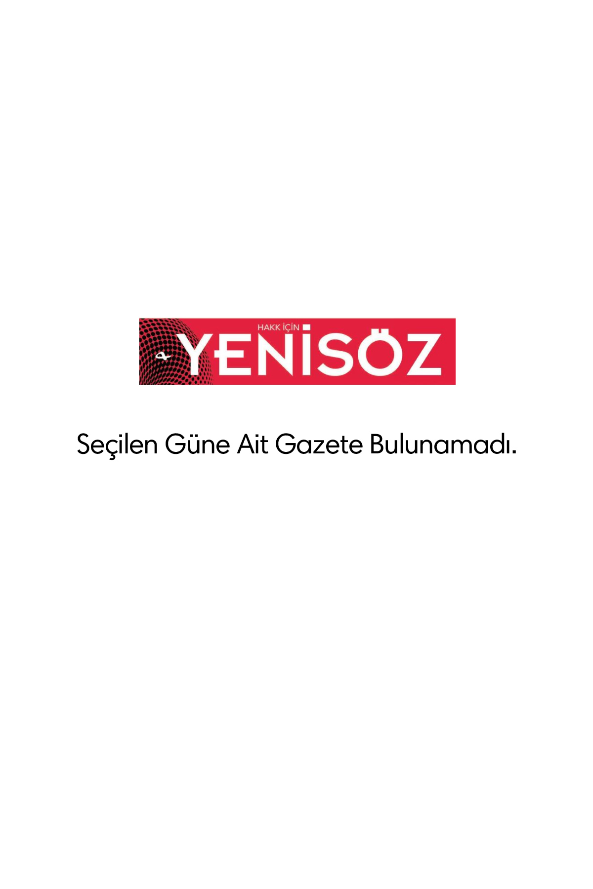 Yeni Söz Gazetesi Manşeti